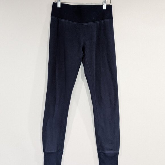 Lululemon Classic Navy Tights Leggings with Ribbed Cuffs Navy Blue Size 4 - Picture 1 of 2